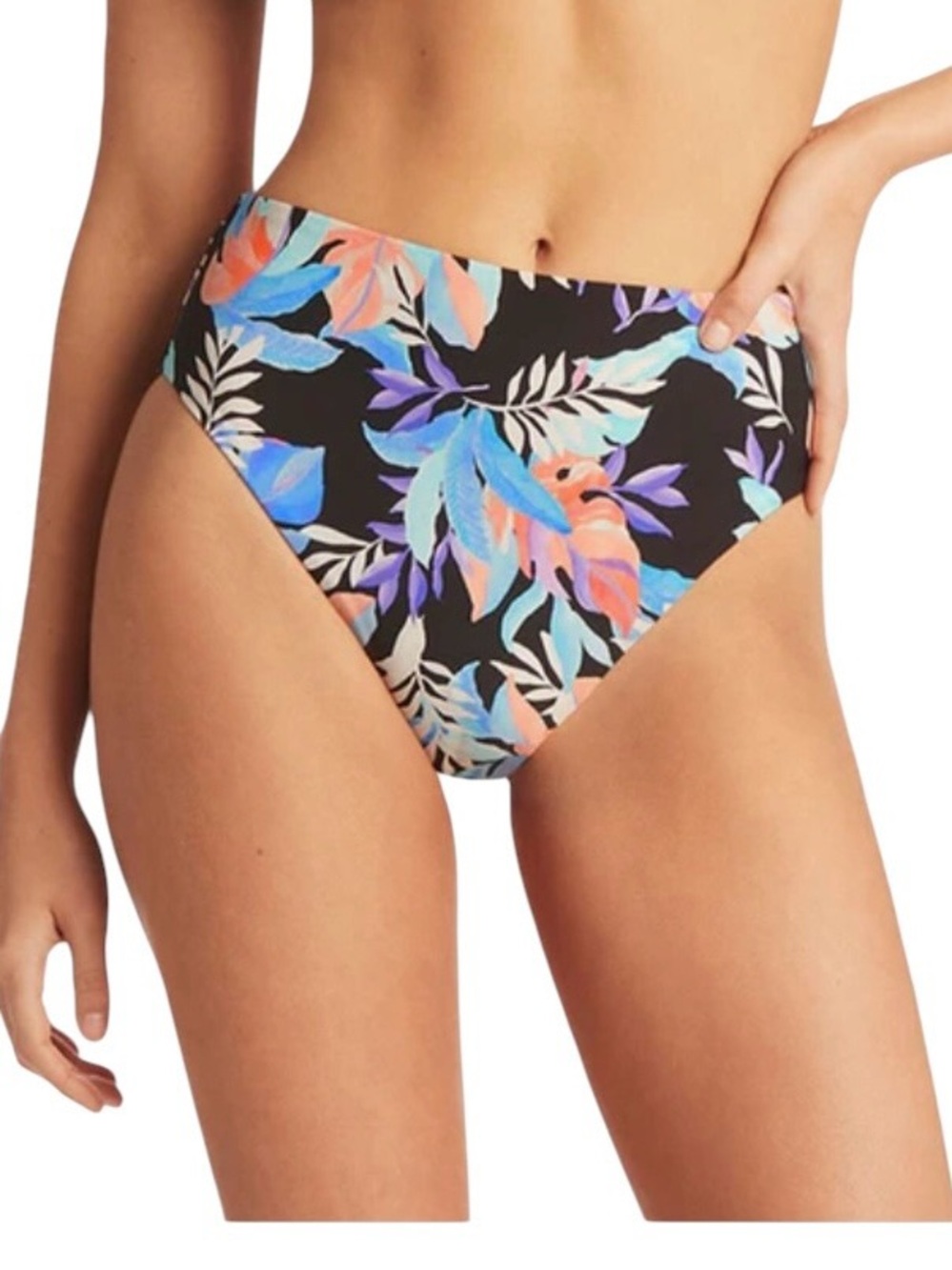 Sea Level Swim Botanica Retro High Waist Swim Bikini Bottoms New